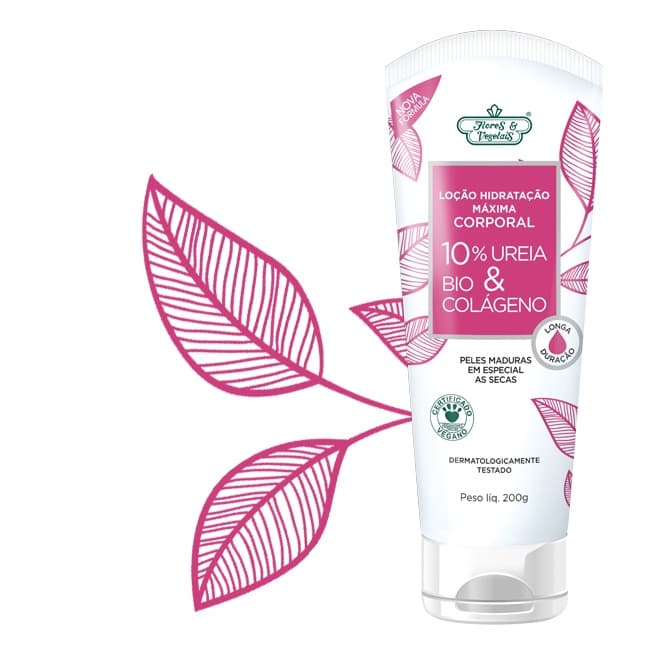 Creme De Corpo Flores E Vegetais Uréia 10% Hidratação Máxima