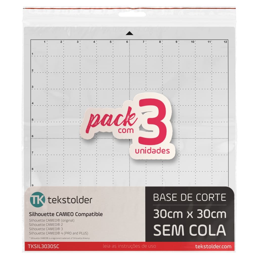 Base De Corte Para Silhouette Cameo 30x30 Sem Cola - Pack Com 3 Bases