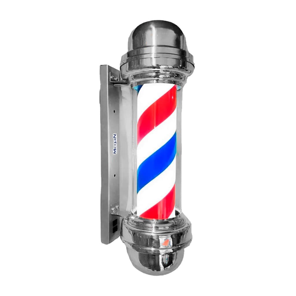 Barber Pole Poste de Barbeiro Gira e Acende 65cm