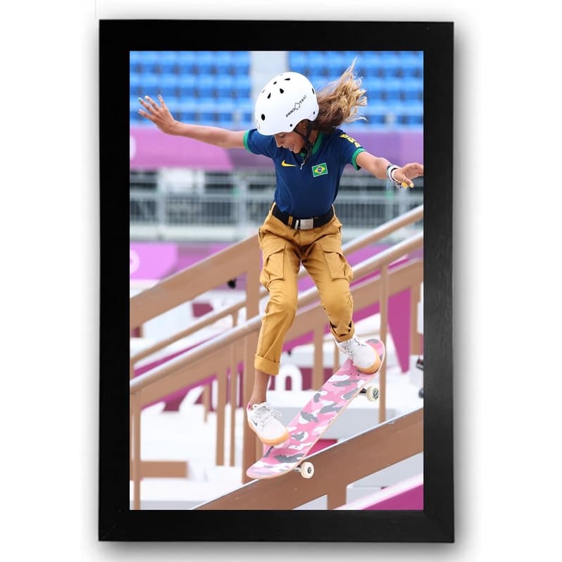 Quadro Rayssa Leal Skate 25x34cm A4 Moldurado Decoração