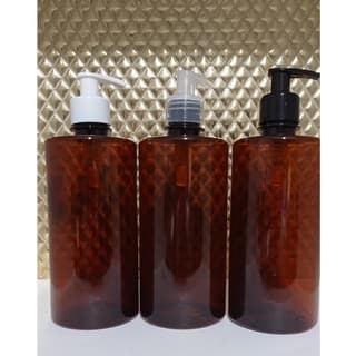 01 Frasco Ambar Ombro Reto 500Ml C/01 Pump Saboneteira