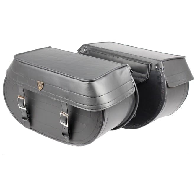 Alforge Lateral Couro Liso Sintético Modelo Harley Heritage 38 Litros