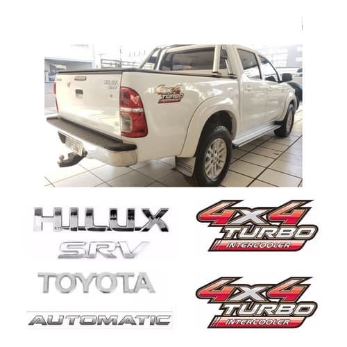 Kit Emblema Toyota Hilux Srv 4x4 Turbo Intercooler Automatic