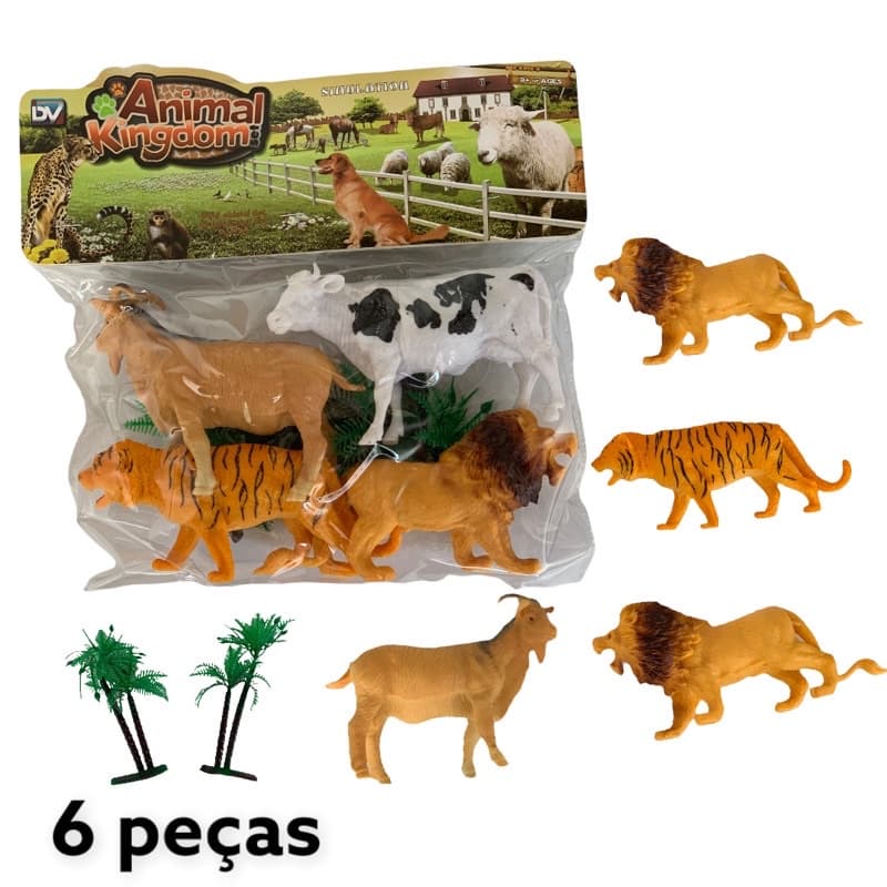 Kit 4 Animais de Borracha Brinquedo