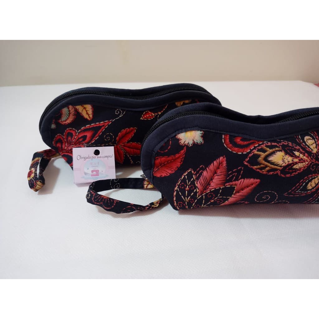 Porta óculos case em tecido feminino