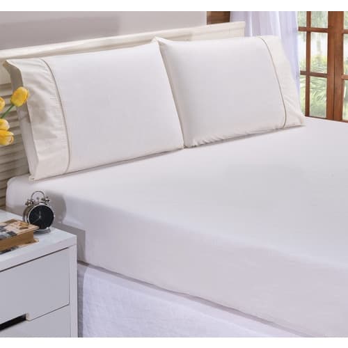 Jogo De Lençol Cama Casal Padrão 3 Peças - Lençol De Elástico + 2 Fronhas 100% Algodão 200 Fios
