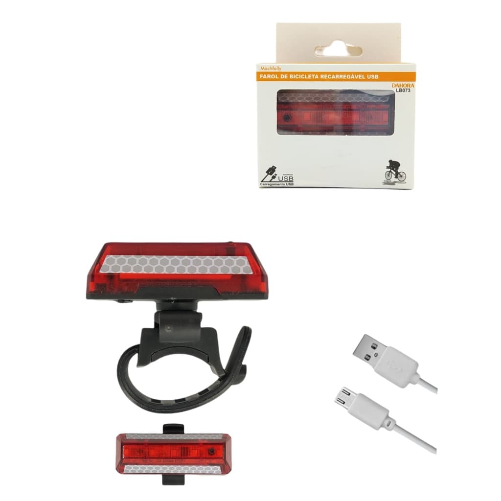 Lanterna Bike Traseira Led Recarregável Usb À Prova D'água Dahora