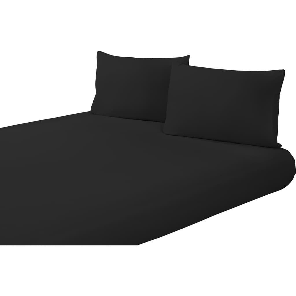 Kit jogo lençol de cama casal  padrão 3 peças lisos com elastico oferta