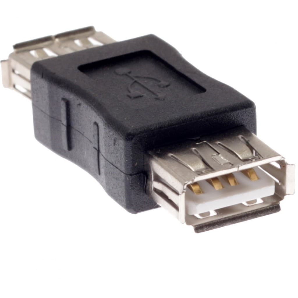 Adaptador Emenda USB A Fêmea x A Fêmea. Usada para unir dois cabos USB 2.0 e 1.1.