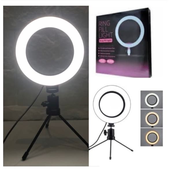 Ring Light De Mesa Iluminador De Led Tripé 6 Polegadas 16cm Melhor Envio