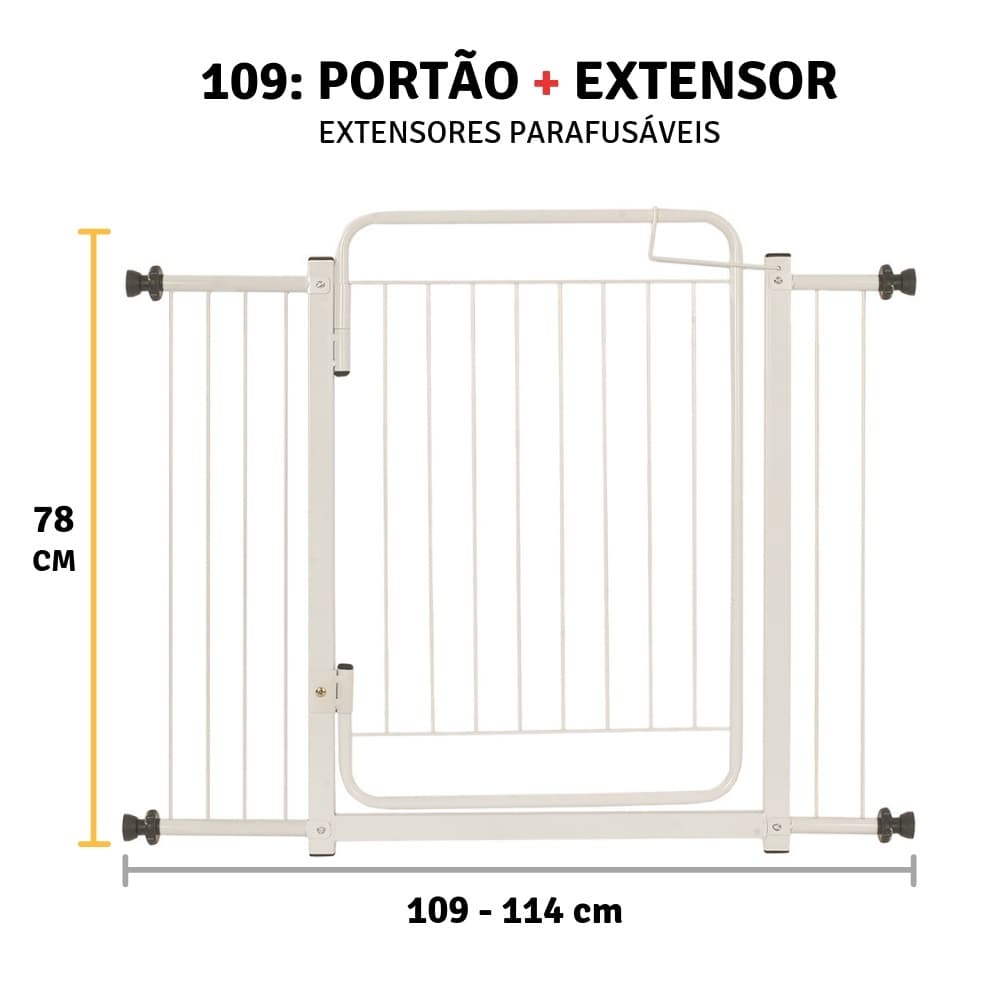 Grade Para Cachorro Pet Grade De Porta Portão Móvel 109/114 Cm