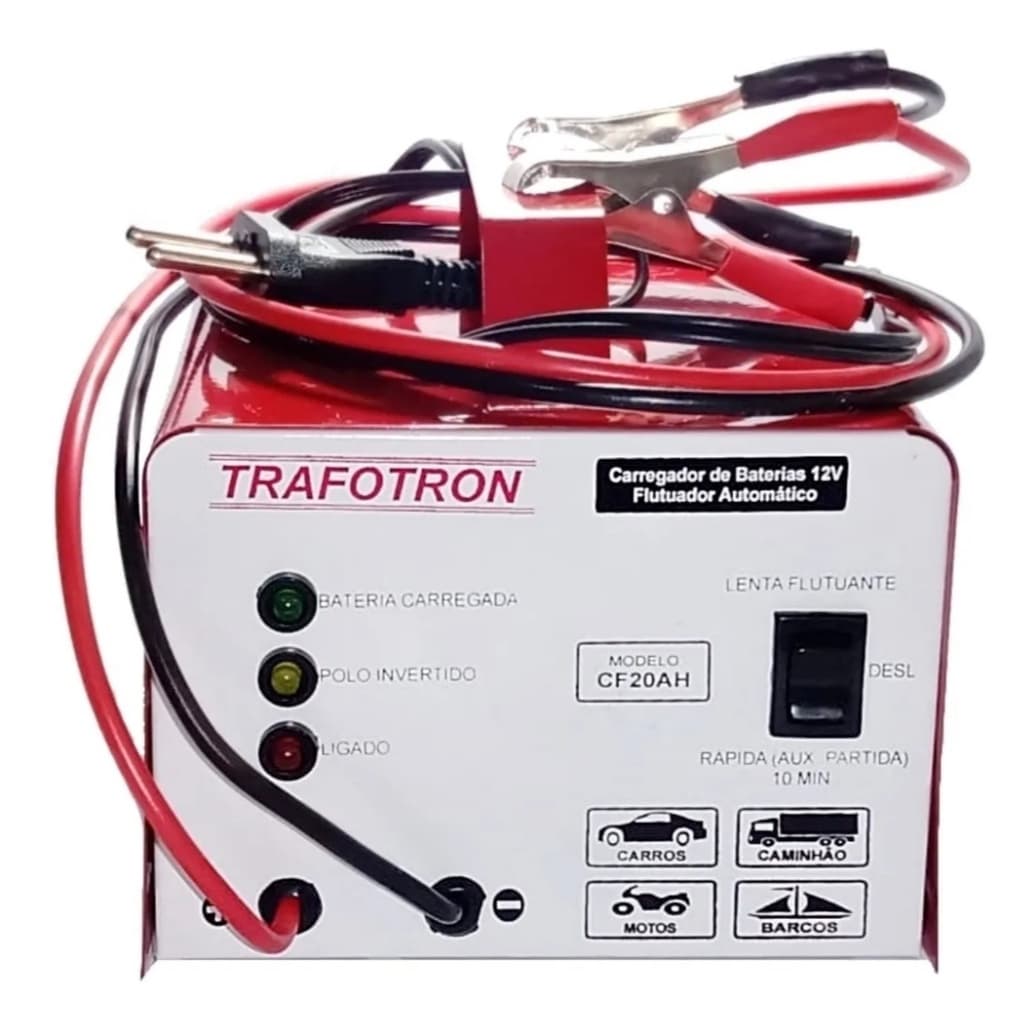 Carregador de bateria automotivo ate 300amperes CF20 para Carro, moto, barco e caminhão