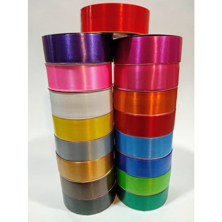 Rolo de Fita Plástica 30mmx50m Decorativa Lisa Laço Cestas Presente Decoração