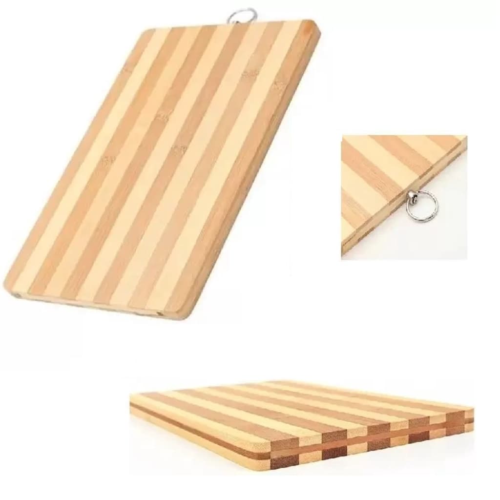 Tábua de Corte Bambú 20x30cm Churrasco Servir Carne Gancho