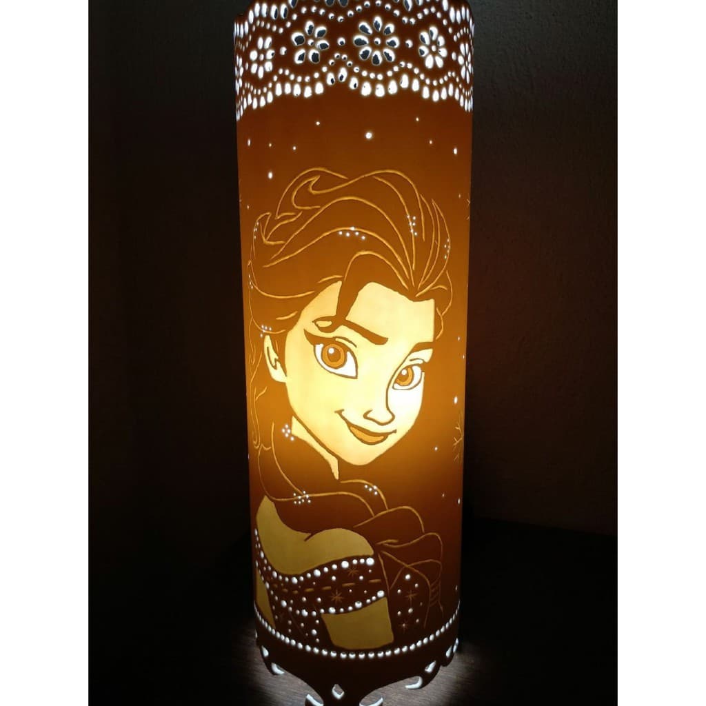 Abajur Luminária de PVC princesa Frozen - Produto Artesanal