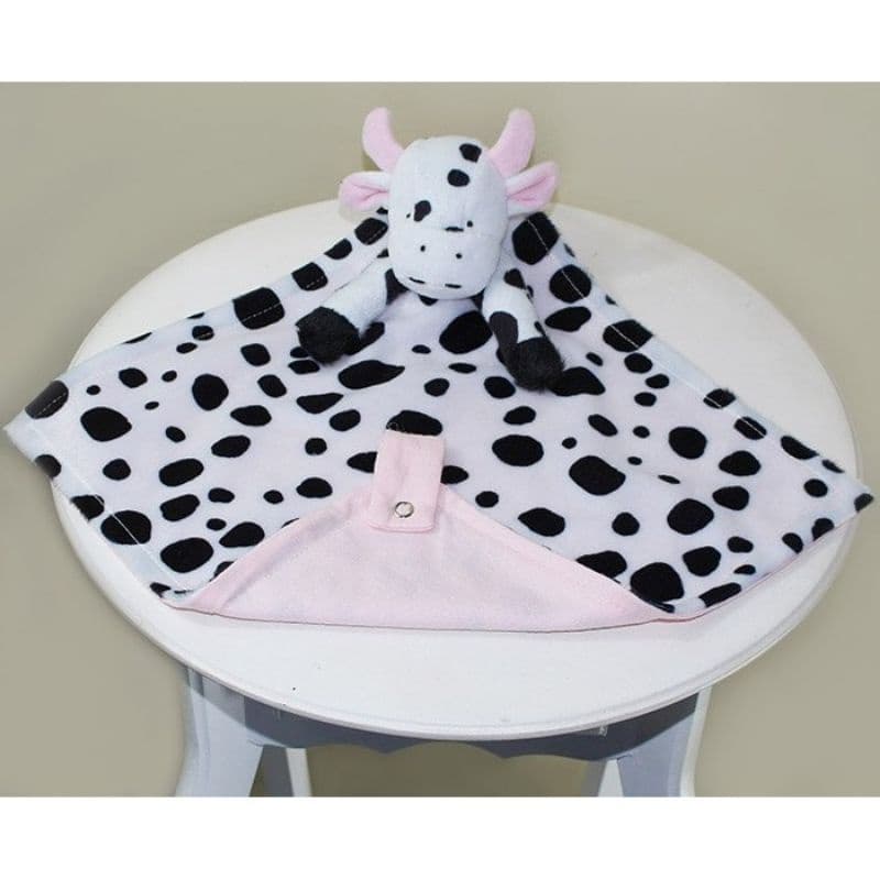 Naninha para Bebê Com Porta Chupeta - Vaquinha Mimosa Rosa