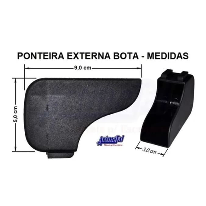 Kit Com 8 Ponteira 50 x 30 Externa Plástica Bota Mesa Longarina