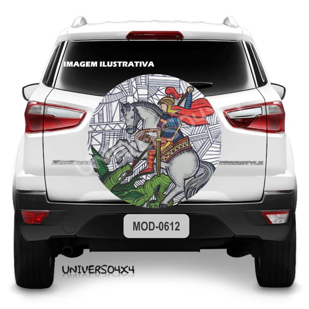 Capa Estepe Personalizada Aircross Crossfox Ecosport São Jorge Ogum M061 Dragão Doblo Jeep Tr4 Jimny