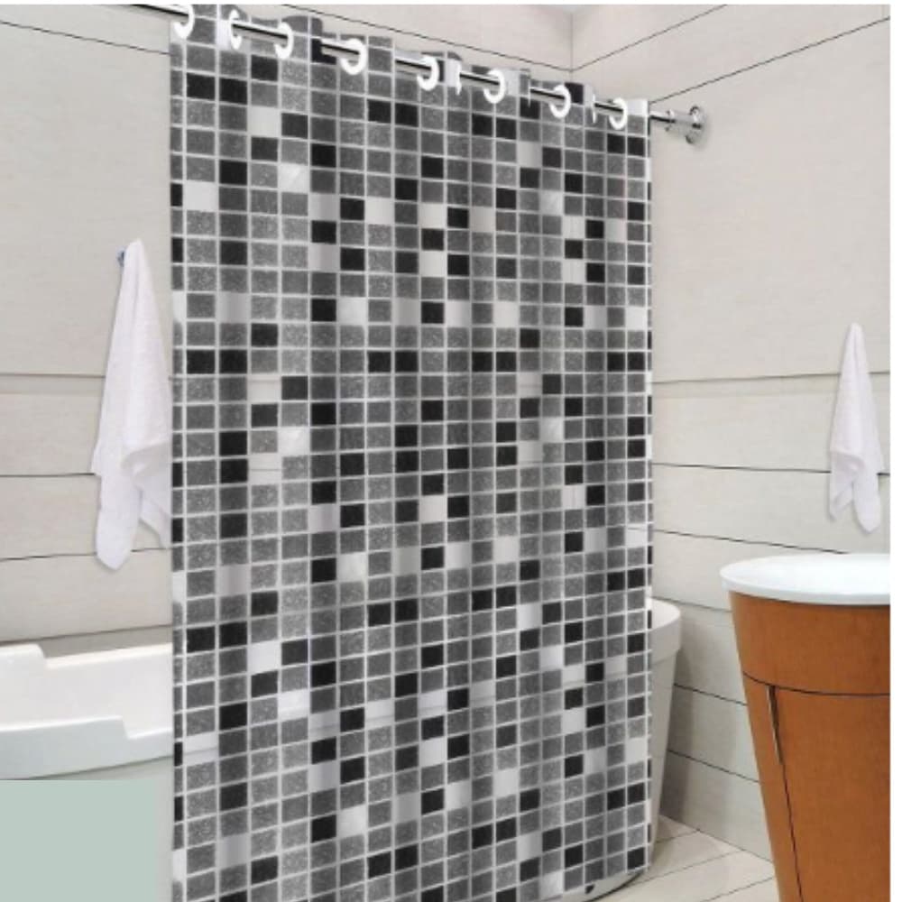 Cortina de Chuveiro Box Banheiro PVC com Ilhos Pastilha Anti Mofo