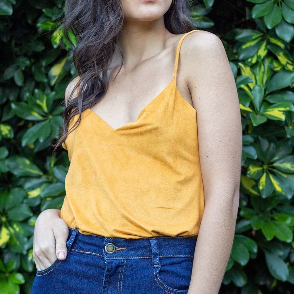 Blusa Suede Regata Blusinha Feminina