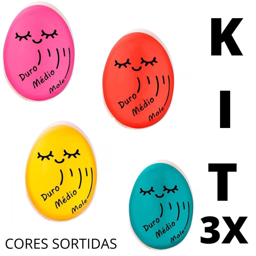 3 Timer Ovo Cozido No Ponto Certo Temporizador - Kit 3 Peças