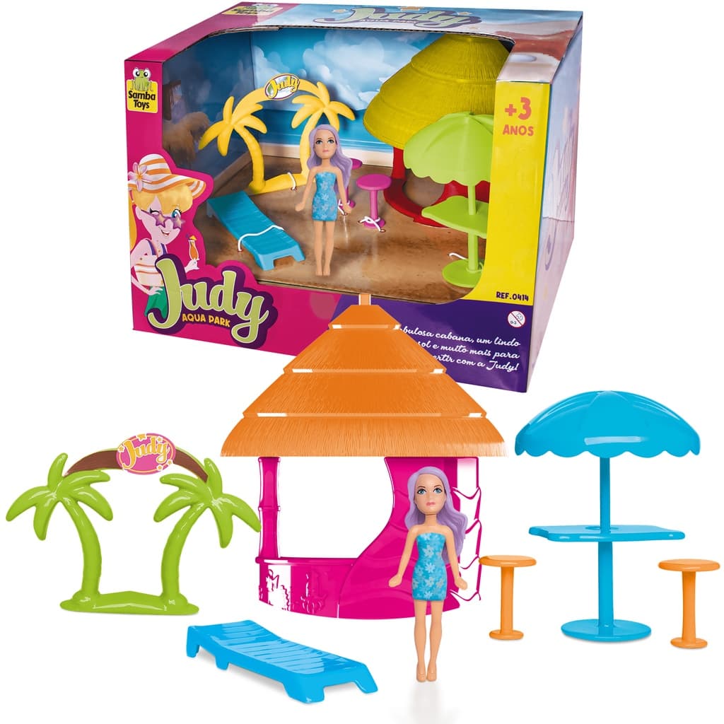 Playset Brinquedo da Judy com acessórios e Boneca Samba Toys