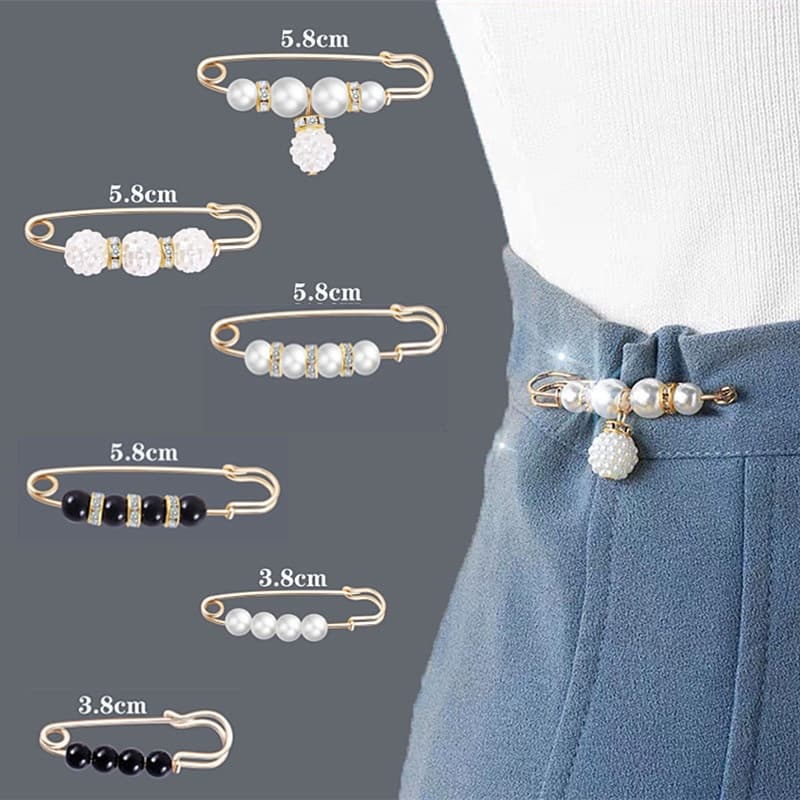 Mulheres Calças Clipe Roupas Pino Blusa Clipper Broche Apertar Calça Colar Multifuncional Moda Pérola Acessórios