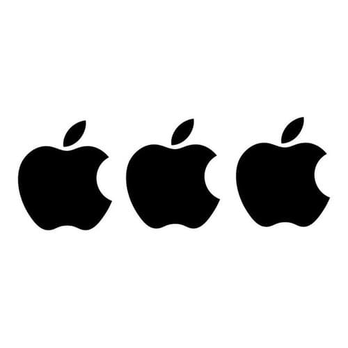 Kit 3 Adesivos Apple Para Carro Moto Decoração Preto-branco