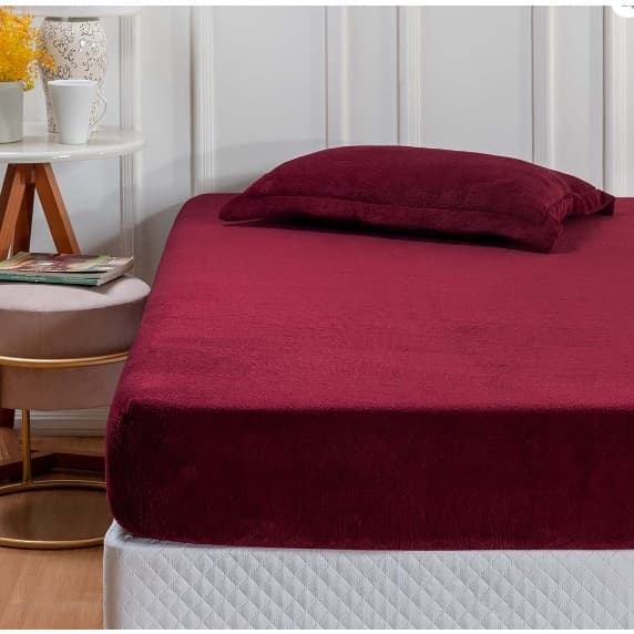 Jogo lençol plush mantinha fleece lençol rosa King 3 pecas lençol com elástico e 2 fronhas