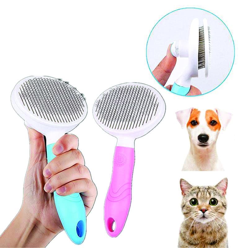 Escova Pente Plastico Ferro Para Pentear Cachorros e Gatos Pet Tirar os Pelos Escova Rasqueadeira