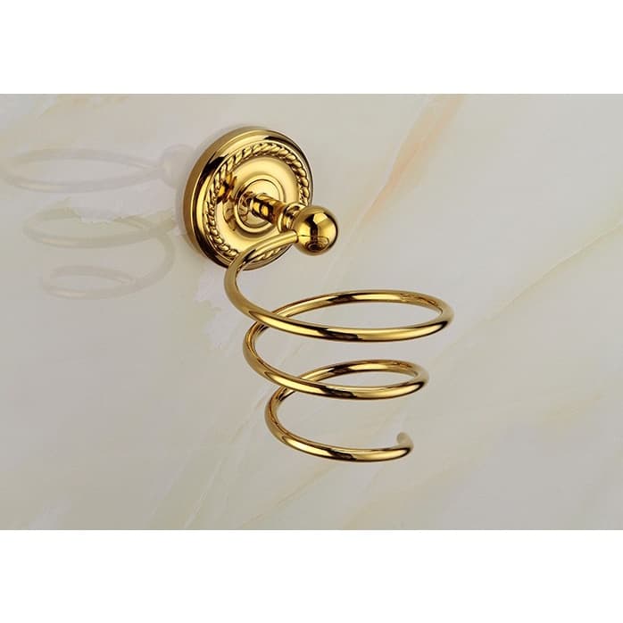 Moderno Suporte De Secador De Cabelo De Latão Dourado , Prateleira De Banheiro , Montagem Na Parede , Acessórios 2ba608