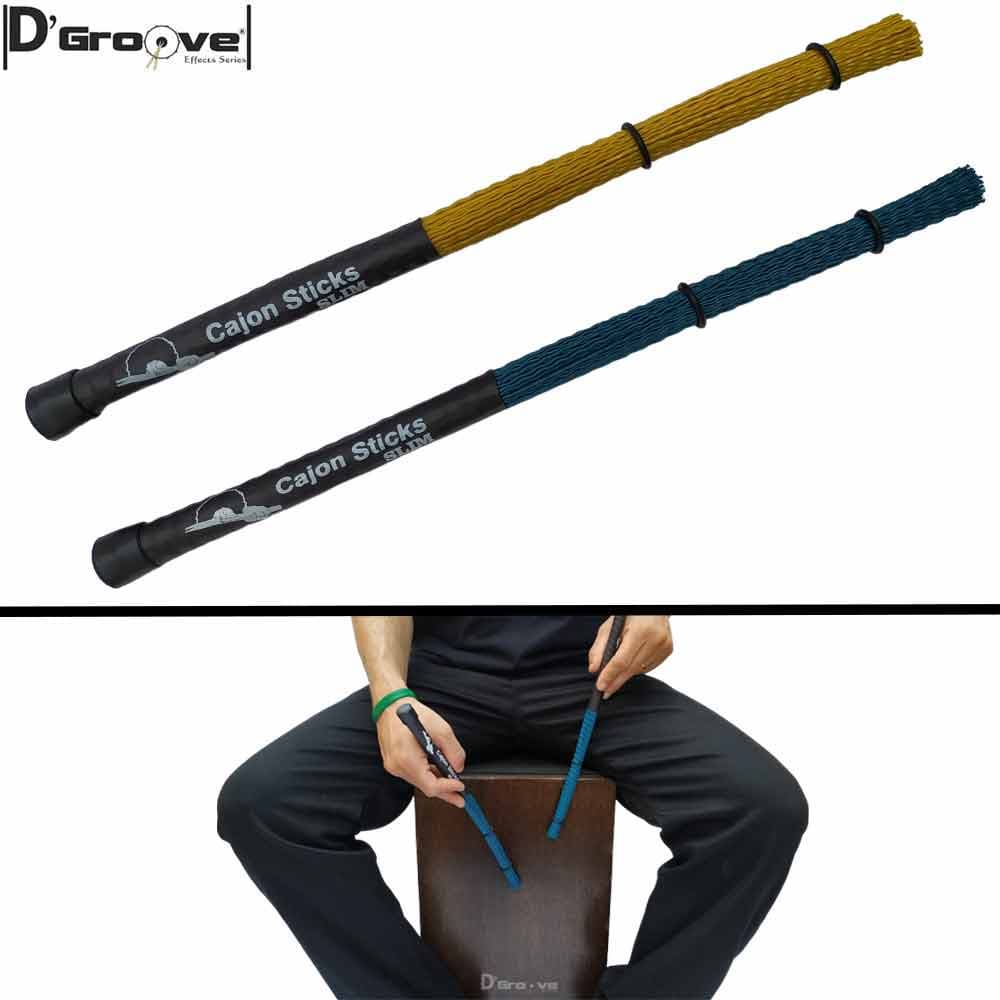 Baqueta D'Groove para Cajon ou bateria - Cerdas flexíveis Vassourinha Cajon Sticks SLIM