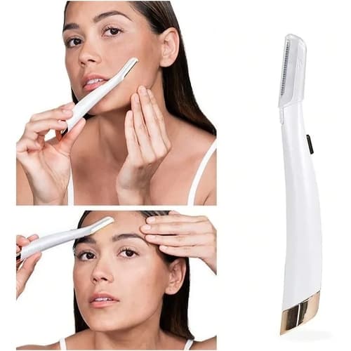 Depilador Indolor Para Sobrancelha Esfoliador Luz Led Brilhante NAVALHA