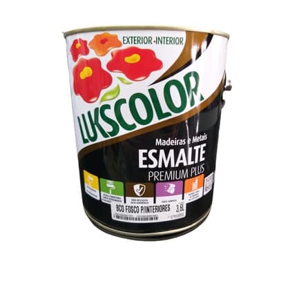 Esmalte Sintético Branco Fosco Solvente 3,6 Ltrs - Lukscolor