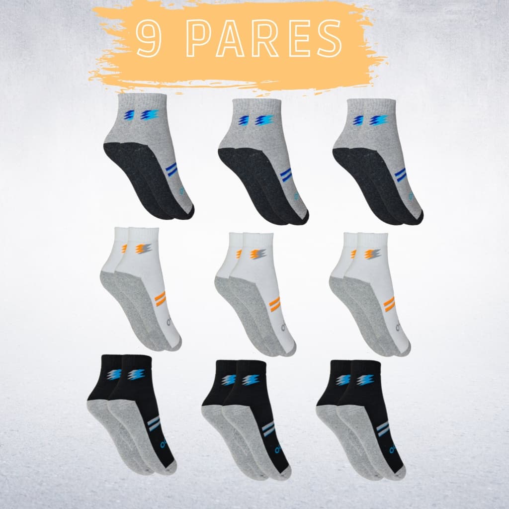 Meia Masculina Kit 09 Pares Ock Prime Cano Médio Algodão Revenda