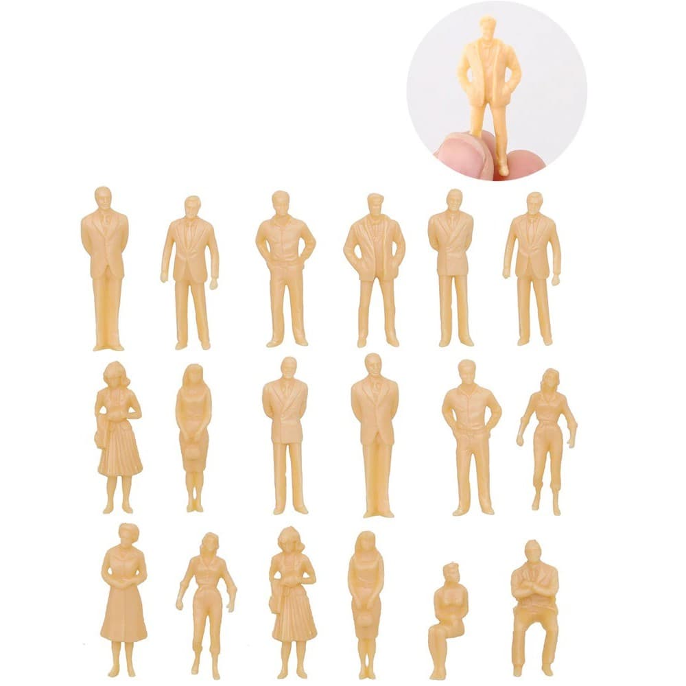 Kit 5 pessoas figuras humanas miniatura maquete base 3,3 cm modelos sortidos