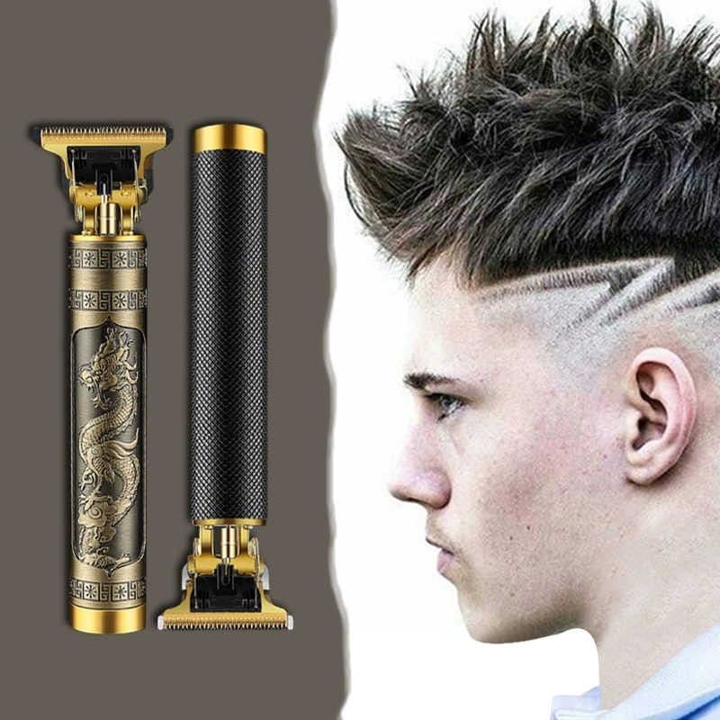 Máquina de Cortar Cabelo e Barbear T9 Vintage Edition Dourado Recarregável