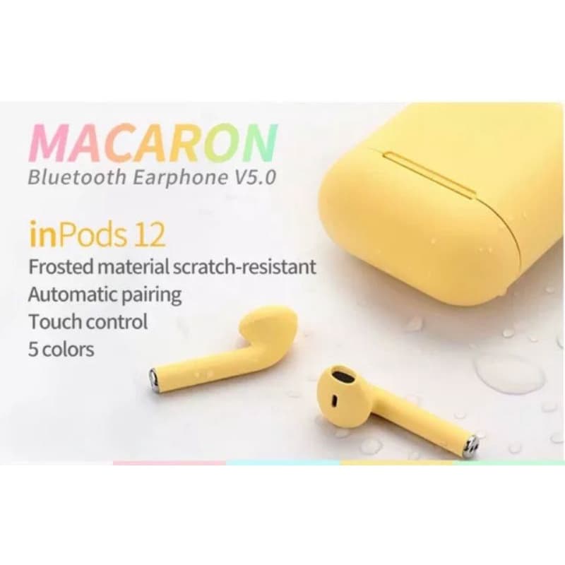 Fone airpods i12 amarelo