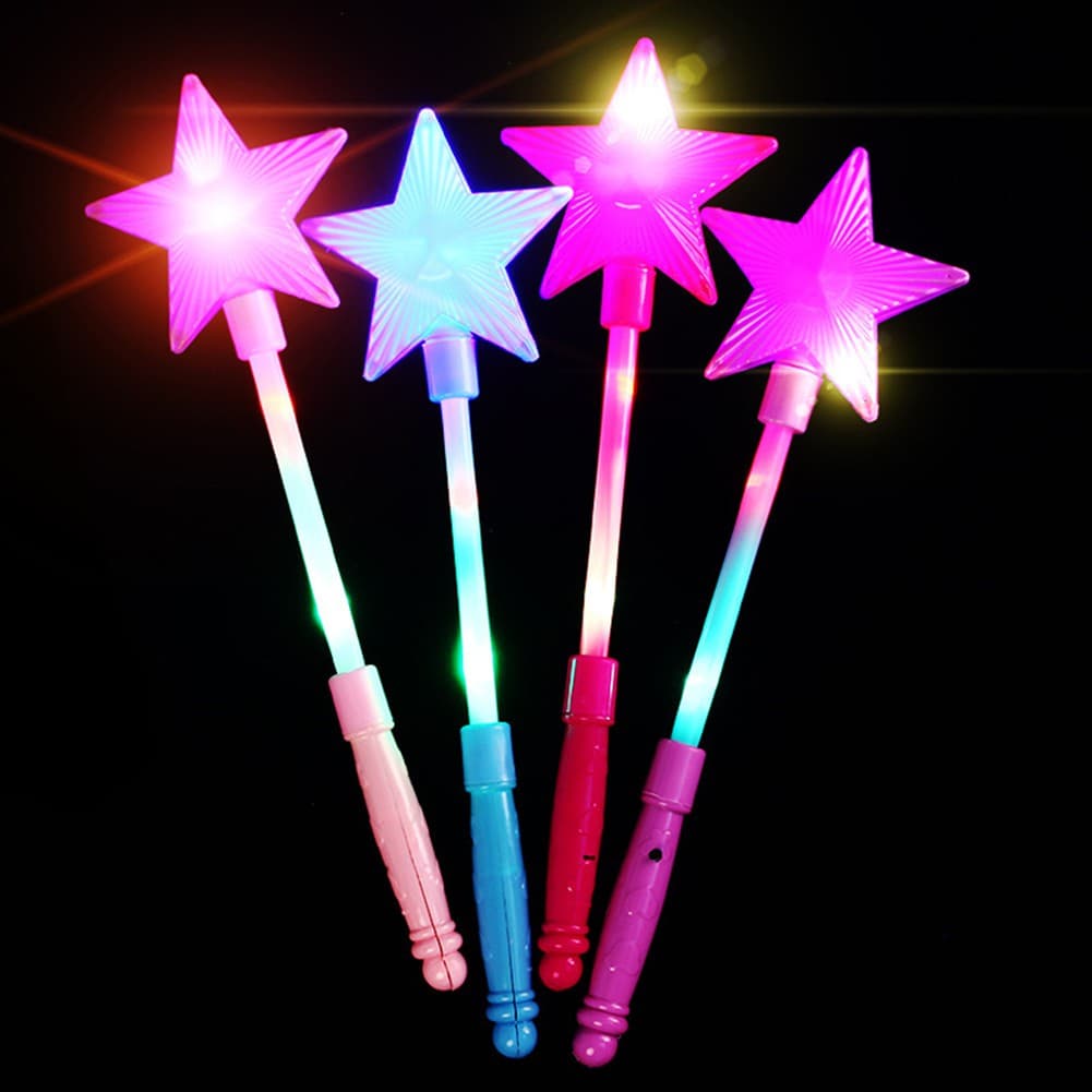 Varinha Com LED Que Pisca-Mágica/Estrela De Cinco Pontas/Brinquedo De Fada Para Meninas