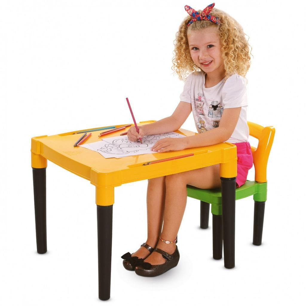 Mesinha Infantil Com Cadeirinha Viva Estudar Didática Monta e Desmonta