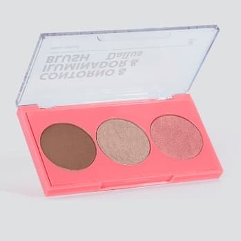 Paleta de Contorno E Iluminador E Blush - Pele De Milhões 2 - Peles Mèdias A Escura - Dailus