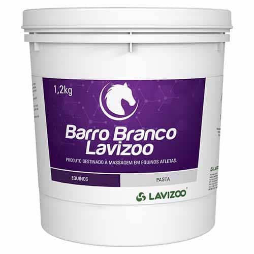 Barro Branco Lavizoo 1,2kg Pasta Relaxante Muscular para Massagem de Equinos Atletas