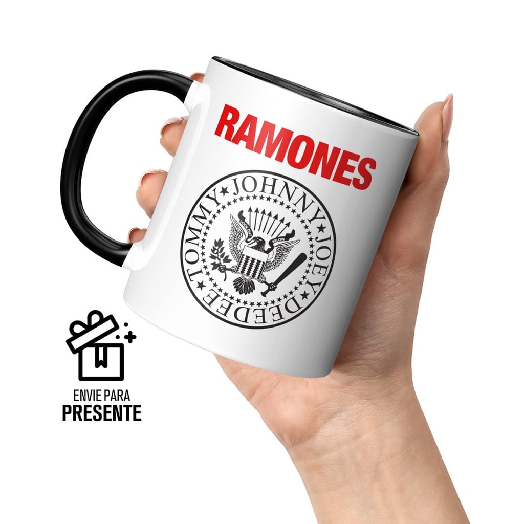 Caneca de cerâmica bandas Punk Rock Ramones com embalagem para presente