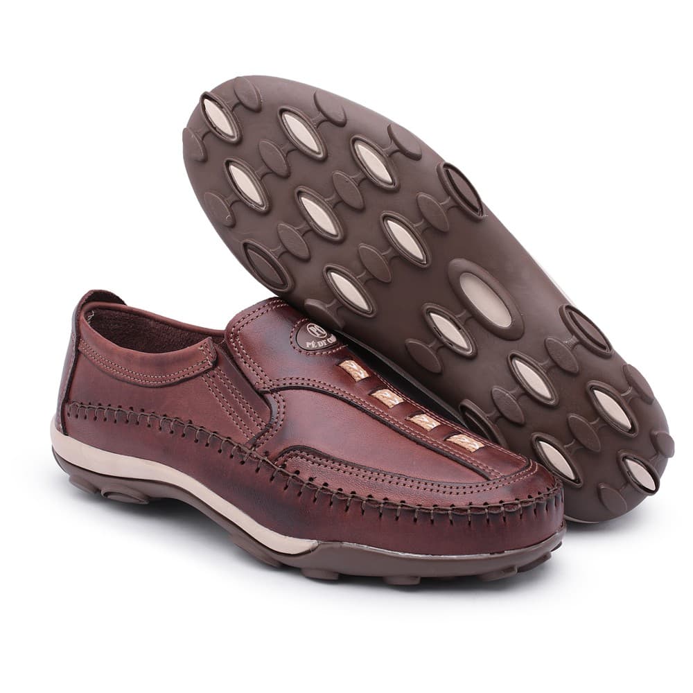 Sapatos Masculinos Sapatilha Couro Legítimo Mocassim Masculino Costurado Manual