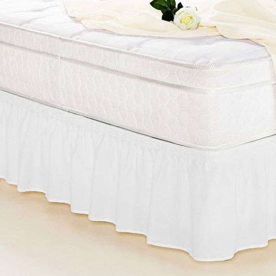 Saia cama box King Size-Branca- 193 x 203 x 30 cm - 100% Poliéster