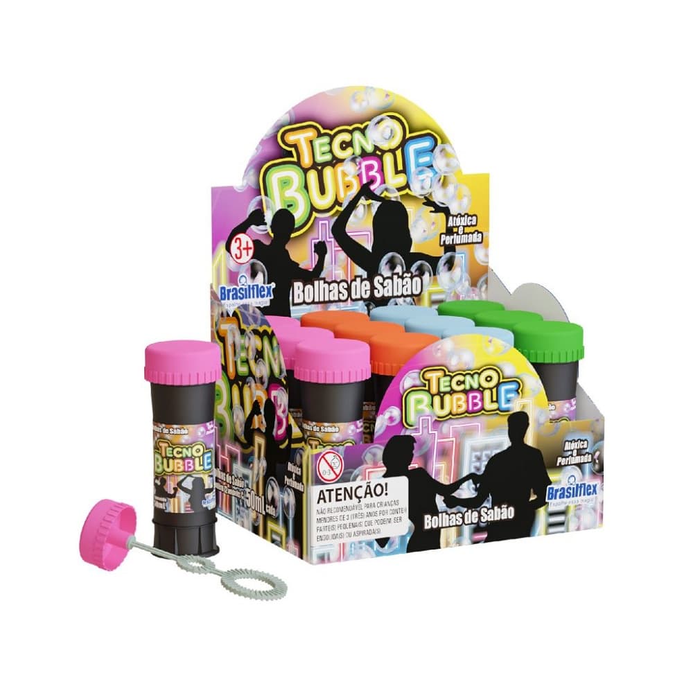 Bolha Sabão Tecno Bubble Neon Lembrancinha Com Jogo 1un