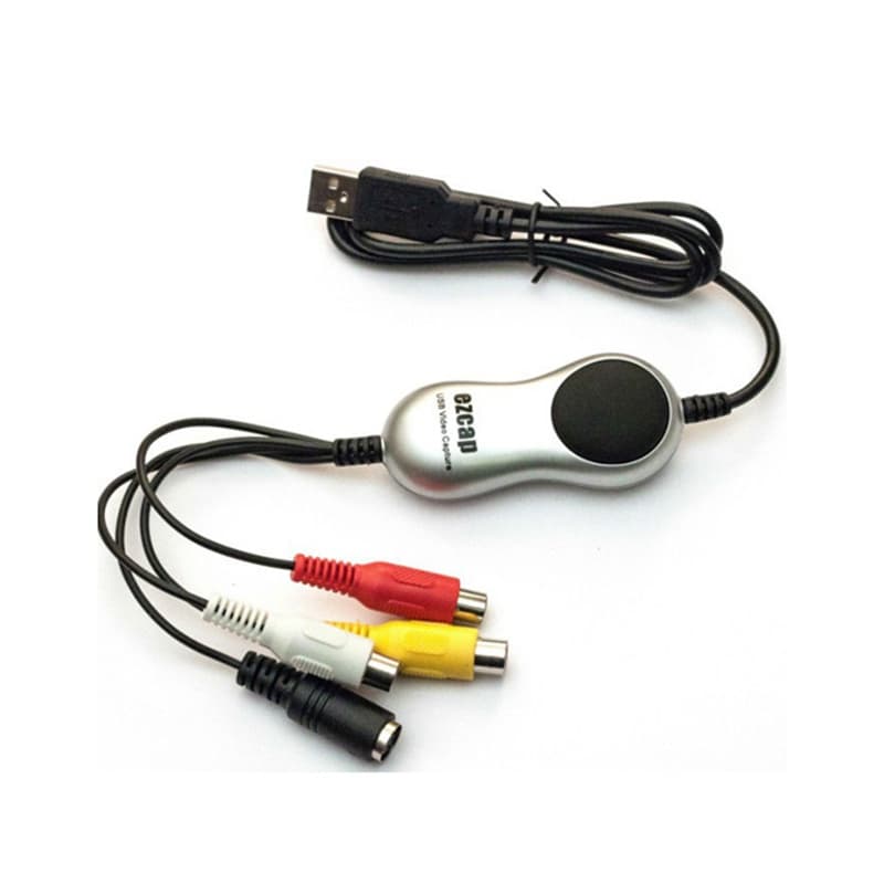 Placa De Captura De Vídeo USB 2.0 V8 Hi8 DVD VHS Player DVR Gravador Conversor AV S-Video Áudio Para Digital Windows 10