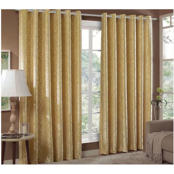 Cortina Jacquard Sala e Quarto 6,00 MT Varias Cores Ilhós Quadrado Cromado