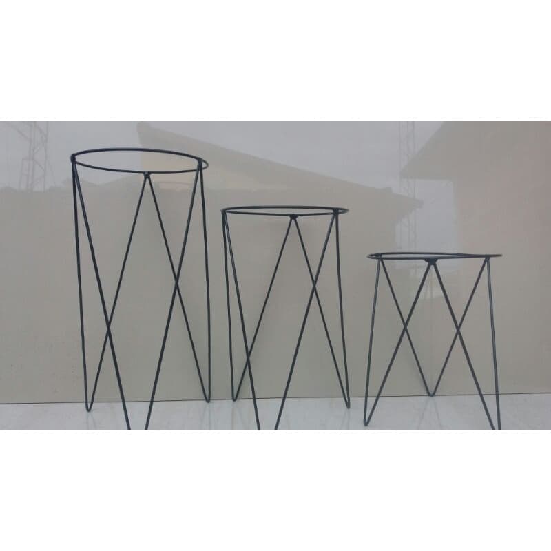 Trio tripe suporte para vaso jardinagem em aço 2.7mm