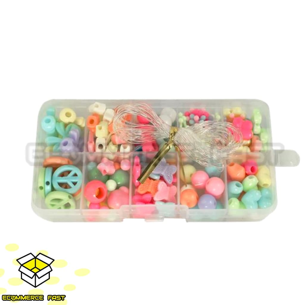 Kit miçangas - 155 peças + fio de silicone - Artesanato/Acessórios/ DIY